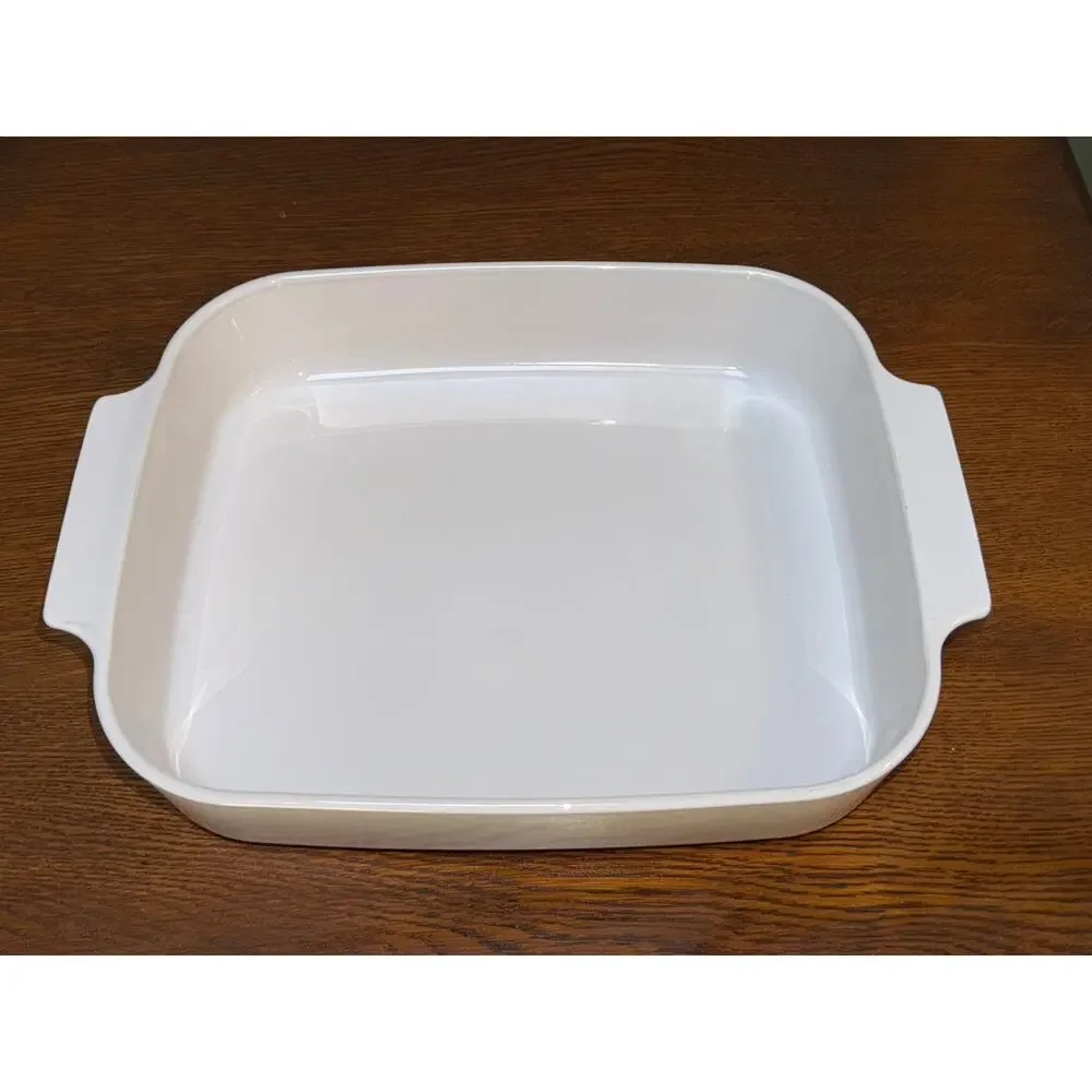Vintage 4QT CorningWare All White/Just White A-21-BN Baking Dish/ Roaster12x10x2